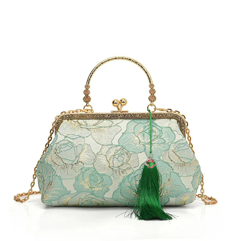 Smell the Roses Floral Clutch Handbag